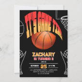 Zwarte basketbal verjaardagsfeest uitnodiging (Voorkant)