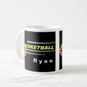 Zwarte Basketball-Mokken Koffiemok (Voorkant links)