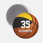 zwarte basketbalteam didactische cadeaus magneet (Voorkant / Achterkant)