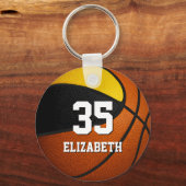 zwarte basketbalteam didactische cadeaus sleutelhanger (Voorkant)