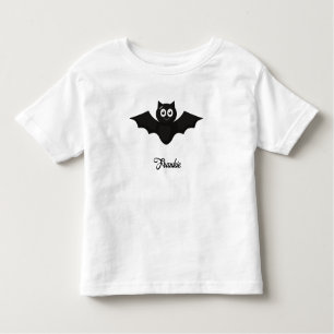Zwarte Bat Gepersonaliseerde Naam Peuter T-shirt