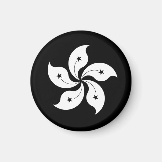 Zwarte Bauhinia-vlag Magneet (Voorkant)
