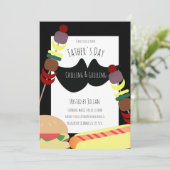 Zwarte BBQ-picknick op Vaderdag Chillen Grillen Kaart (Staand voorkant)