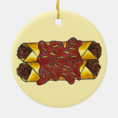 Zwarte Bean Enchiladas Tex Mex Mexicaanse Cuisine Keramisch Ornament (Achterkant)