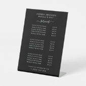 Zwarte Beauty Business Services Menu Prijslijst Reclamebord Met Voetstuk (Voorkant)