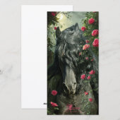 Zwarte Beauty Friese Paard - Wenskaart Feestdagenkaart (Voorkant / Achterkant)