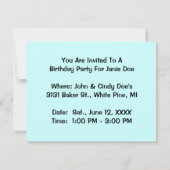 ZWARTE BEAUTY HORSE BIRTHDAY ARTIJ INVITATIE KAART (Achterkant)