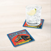 Zwarte Beauty Horse op rode achtergrond Kartonnen Onderzetters (Insitu)