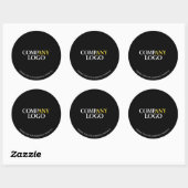 Zwarte Bedrijfs Bedankt Ronde Sticker (Vel)