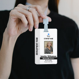 Zwarte bedrijfsbeveiliging QR-code personeelsfoto- Badge