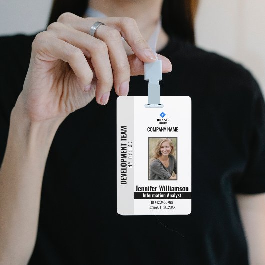 Zwarte bedrijfsbeveiliging QR-code personeelsfoto- Badge