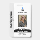 Zwarte bedrijfsbeveiliging QR-code personeelsfoto- Badge (Voorzijde)