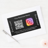 Zwarte bedrijfsnaam qr code Instagram Rechthoekige Sticker (Envelop)