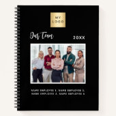 Zwarte bedrijfsnaam van fototeamlid notitieboek (Voorkant)
