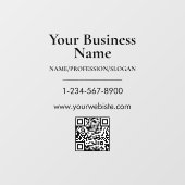 Zwarte bedrijfsnaam Winkelpui QR-code contactgegev Raamsticker (Vel)