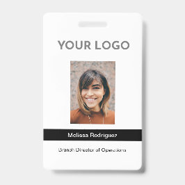 Zwarte bedrijfspasfoto met personeels-ID Badge