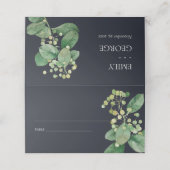 ZWARTE BEELDFOLIAGE WATERVERF GROENERY FLORAL PLAATSKAARTJE (Buitenkant ongevouwen)