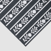 Zwarte beeninlegwerk bloemrand decoupagepapier tissuepapier (Detail)