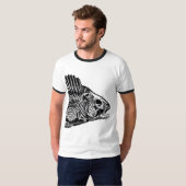 zwarte beenvis t-shirt (Voorkant volledig)
