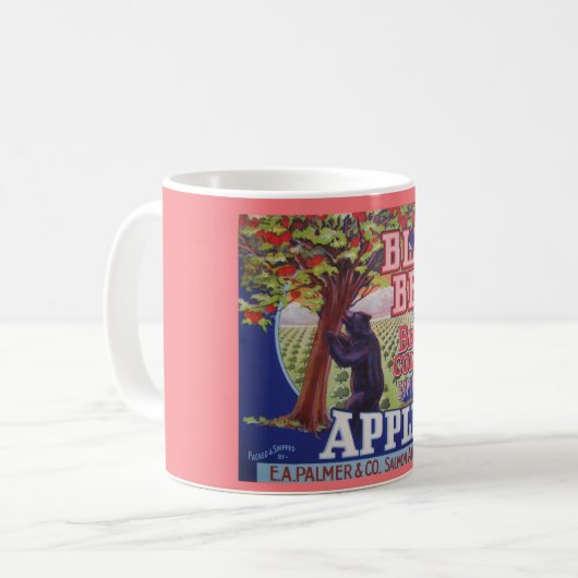 Zwarte beer appels mok (Voorkant links)