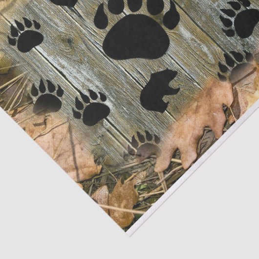 Zwarte Beer Autumn Leafs Tissuepapier (Detail)