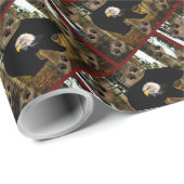 Zwarte Beer Bald Eagle Wilderness Cadeaupapier (Rol Hoek)