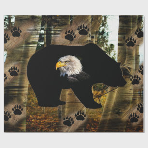 Zwarte Beer Bald Eagle Wilderness Cadeaupapier