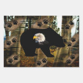 Zwarte Beer Bald Eagle Wilderness Inpakpapier Vel (Voorkant 3)