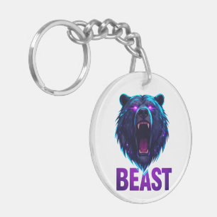 Zwarte Beer 'BEAST' - Krachtige Esthetiek Sleutelhanger