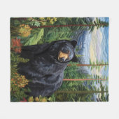 Zwarte Beer Bos Wandelen Fleece Deken (Voorkant (Horizontaal))
