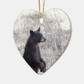 Zwarte Beer Cub Keramisch Ornament (Links)