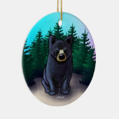 Zwarte Beer Cub Keramisch Ornament (Rechts)