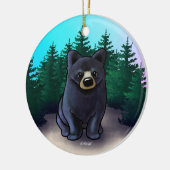 Zwarte Beer Cub Keramisch Ornament (Links)