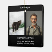 Zwarte beer dier aandenken keramisch ornament (Links)