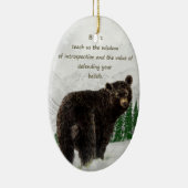 Zwarte Beer Dierentemengids Inspirerend gedistille Keramisch Ornament (Rechts)