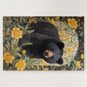 Zwarte Beer en gele boterbloem Legpuzzel (Horizontaal)
