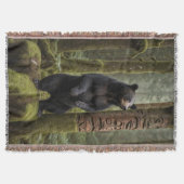 Zwarte Beer en Totem Pole Wildlife Art Deken (Voorkant)