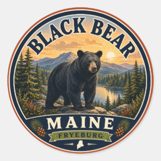 Zwarte Beer Fryeburg Maine Ronde Sticker
