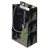 Zwarte Beer Gift Bag Klein Cadeauzakje (Achterkant Gekanteld)