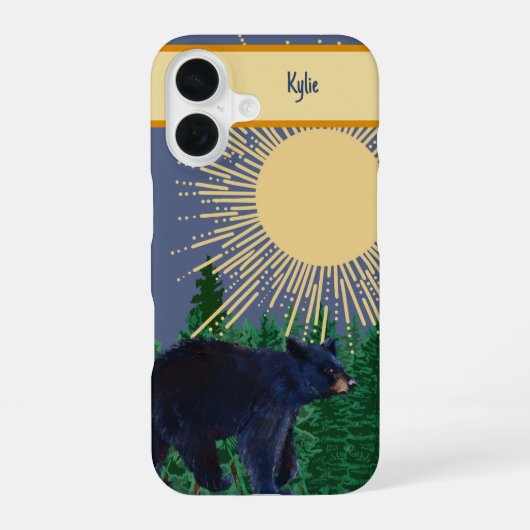 Zwarte Beer Hoesje iPhone 16 Hoesje (Achterkant)