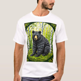 🐻 Zwarte Beer In Berkenbos Voor Natuur Avontuur T-shirt