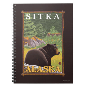 Zwarte beer in bos - Sitka, Alaska Notitieboek