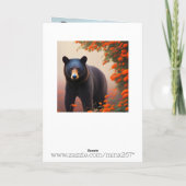 Zwarte beer in oranje bloemen  kaart (Achterkant)