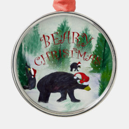 Zwarte Beer Kerstornament Metalen Ornament