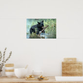 Zwarte Beer-kub in zomermoeras Poster (Keuken)