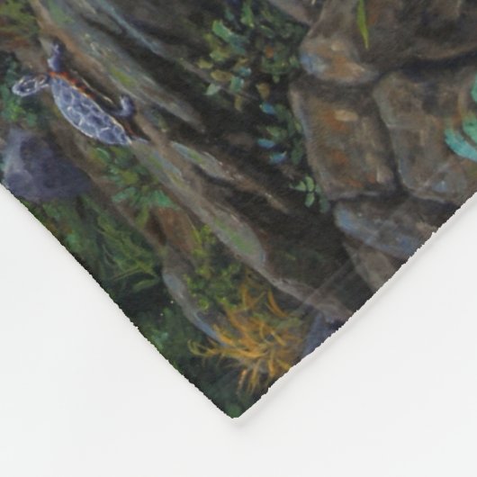 Zwarte Beer moeder en waterval Fleece Deken (Hoek)