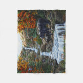 Zwarte Beer moeder en waterval Fleece Deken (Voorkant)