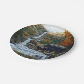 Zwarte Beer moeder en waterval Papieren Bordje (Gekanteld)