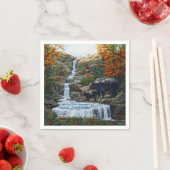 Zwarte Beer moeder en waterval Servet (Insitu)