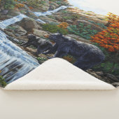 Zwarte Beer moeder en waterval Sherpa Deken (3/4)